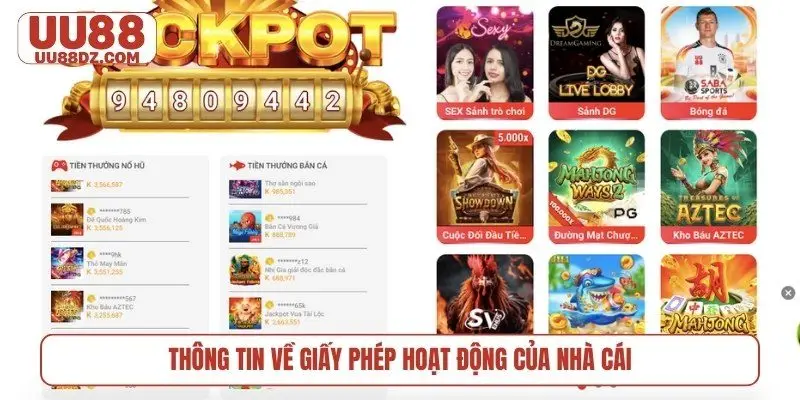 Thông tin về giấy phép hoạt động của nhà cái